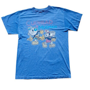Cotton-blend Cuphead & Mugman T-Shirt Video Game Shirt Nintendo Play Station